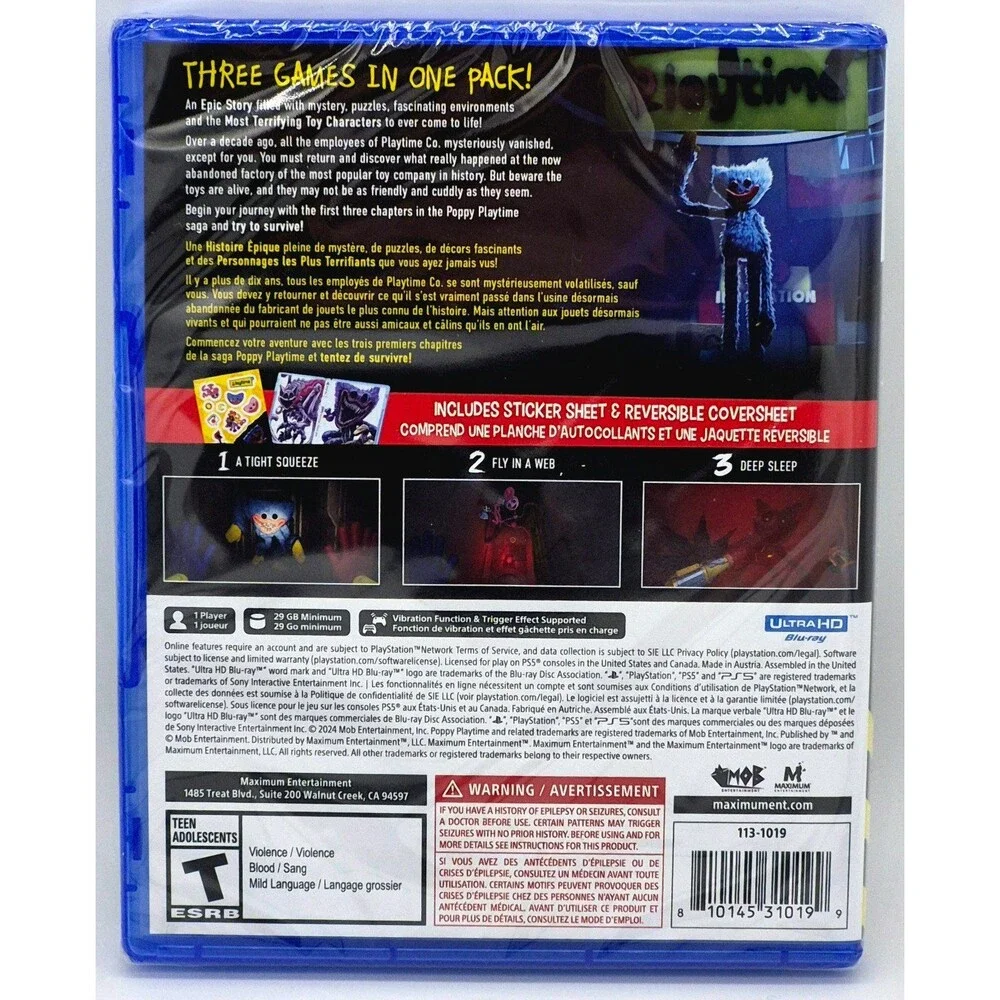 Poppy Playtime Triple Pack PS5 Brand New Factory Sealed